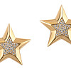 Серьги-пусеты "Маршальская звезда"  (серебро/фианиты, серебряный/белый, 8,30гр.) DK-MARSHSTAR-EAR