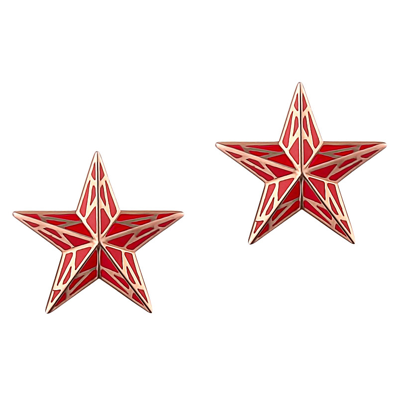 Серьги-пусеты "Кремлевская звезда"  