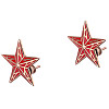 Серьги-пусеты "Кремлевская звезда"  (серебро/эмаль серебряный/красный) DK-KREMLSTAR-EAR