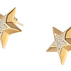 Серьги-пусеты "Маршальская звезда"  (серебро/фианиты, серебряный/белый, 8,30гр.) DK-MARSHSTAR-EAR